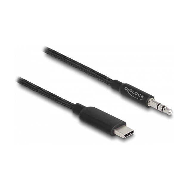 Kabllo Audio DeLOCK 85208, USB-C në Jack Stereo 3.5 mm, 1 m - Zezë 2