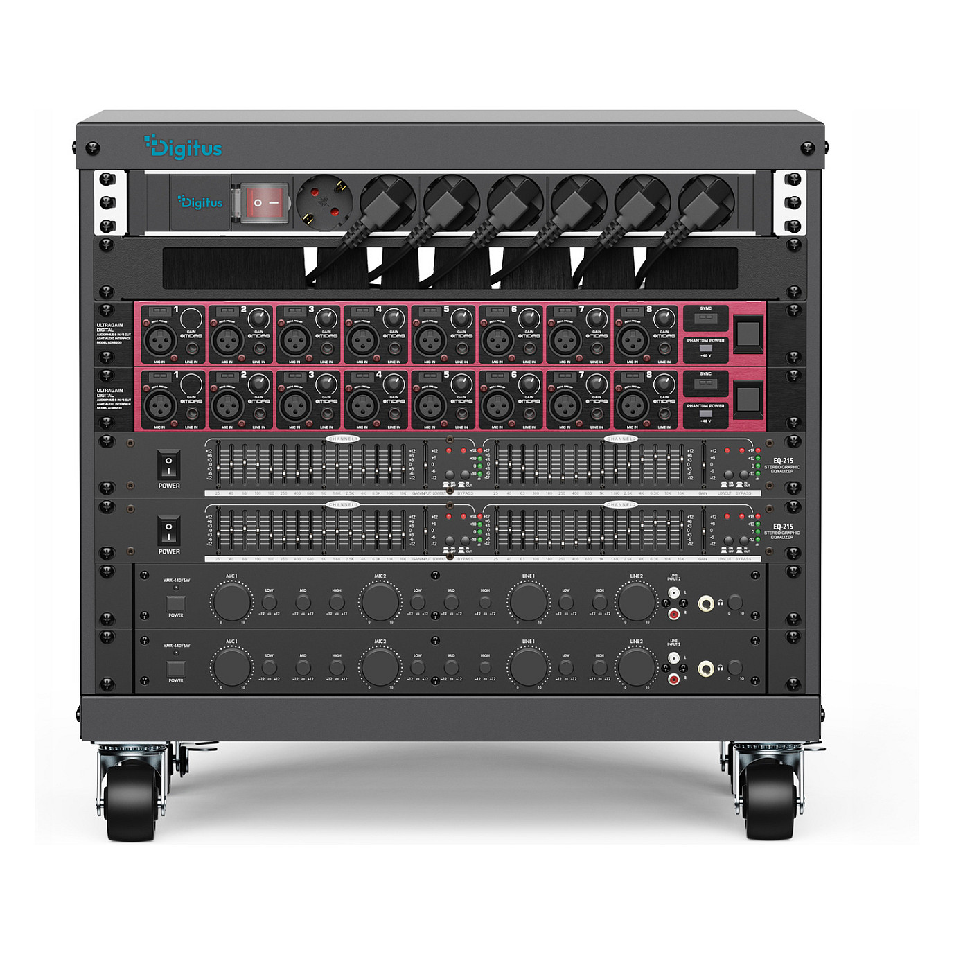 DIGITUS DN-48000 Universal 19" Equipment Rack / 8U / me Rrota / 420×507×460mm – Zezë 2