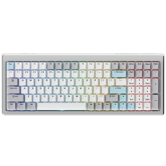 Tastierë Gaming Ducky Cushion 98, 96%, Mekanike, Wireless & Wired, Shush Green, RGB, Hot-Swap, US-Layout - Argjend