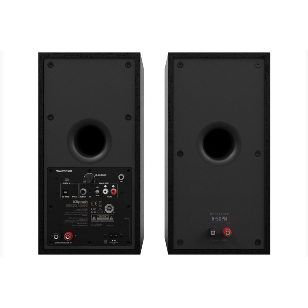 Altoparlantë Klipsch R-50PM, 2.0, 120W RMS, Bluetooth, USB, Optik, RCA, AUX 3.5mm - Zezë 3