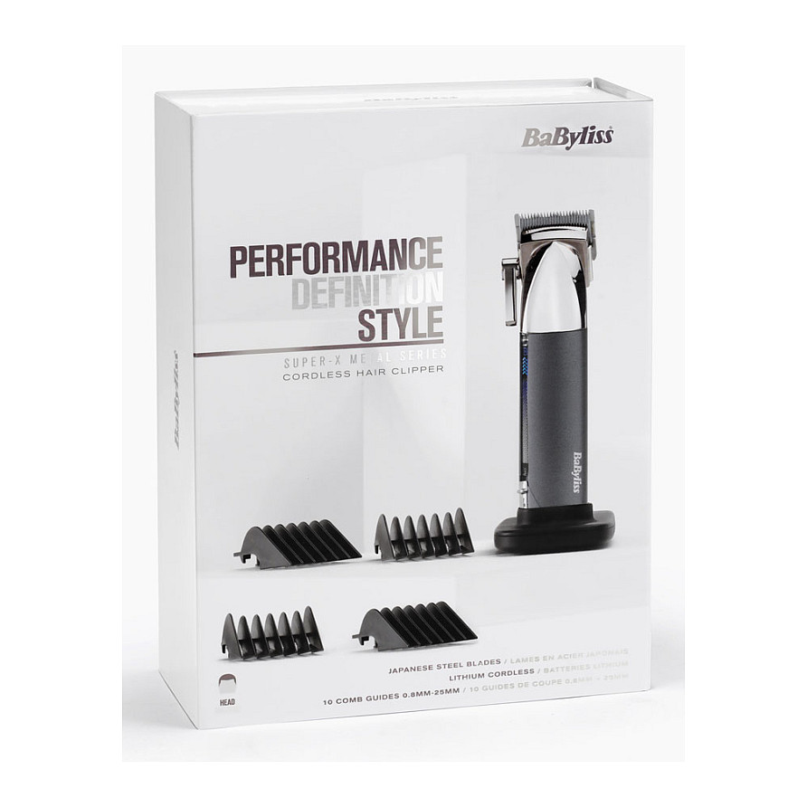 Makinë për Prerjen e Flokëve BaByliss Super-X Metal / E996E / Tehe Çeliku Japonez / 10 Krehra / 180 Minuta / Pa Kabllo – Gri 4