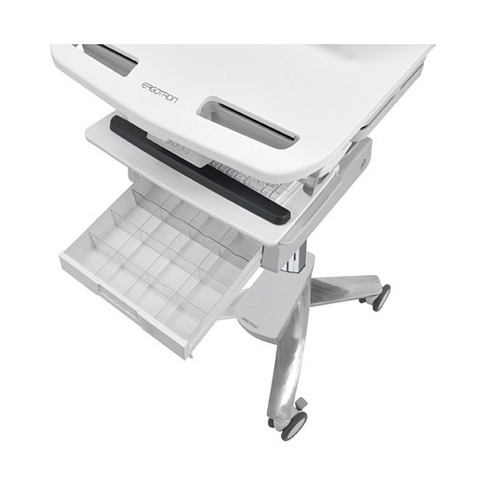 Karrocë për Laptop Ergotron StyleView SV44-1111-2, deri 17.3", 9.1kg, Rregullim Lartësie 51cm, Tabaka Tastiere, 1 Sirtar, 4 Rrota - Hiri/Bardhë 3