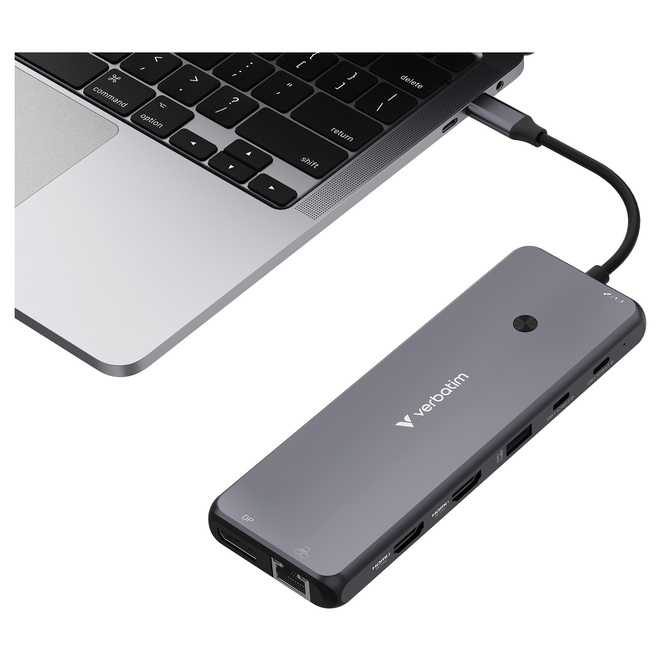 Hub USB-C Verbatim CMH-13, 2× HDMI, DisplayPort, RJ-45, 6× USB-A, 2× USB-C PD - Hiri 3