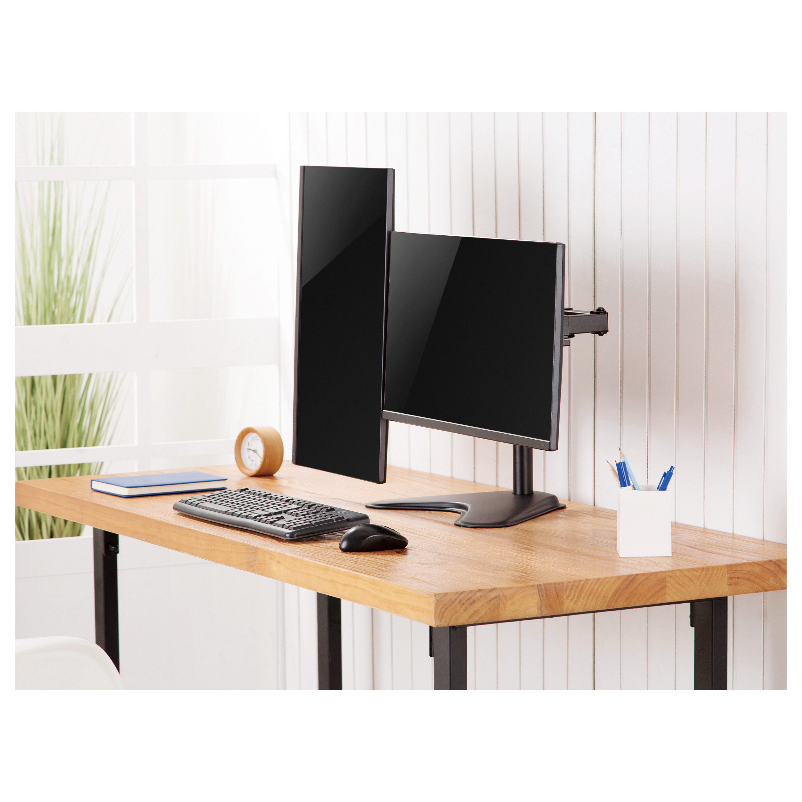 Mbajtëse për Monitor Equip 650123 , 2 Monitorë , 17–32" , deri 8kg për monitor , e rregullueshme , VESA 75x75–100x100 - Zezë 5