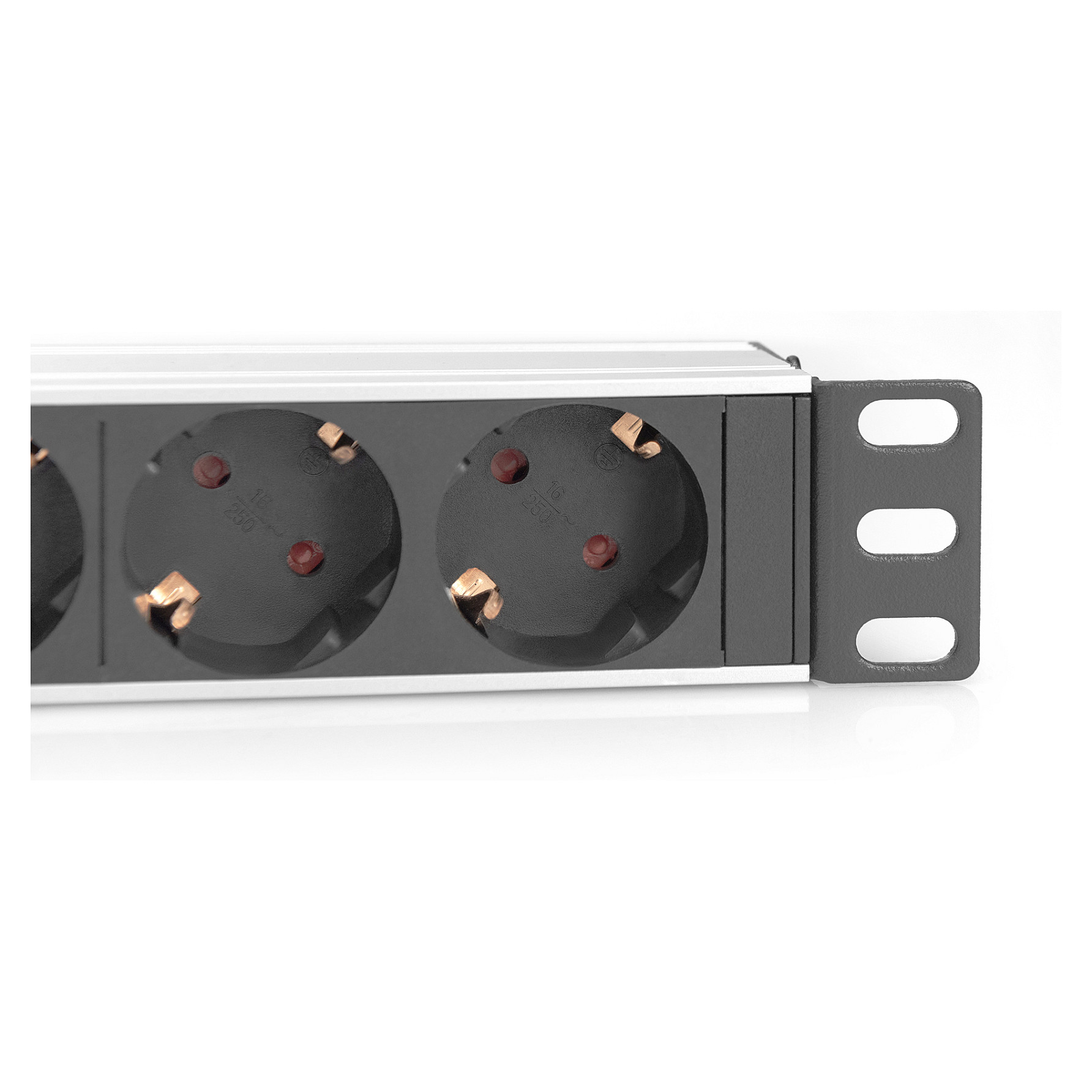DIGITUS DN-95418 – Zgjatues Rryme Rack 10", 4 Priza, 16A, 4000W, 1U, Profil Alumini – E Zezë 4