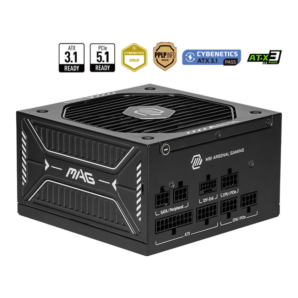 Furnizues Energjie 750W MSI MAG A750GLS PCIE5 / 80+ Gold