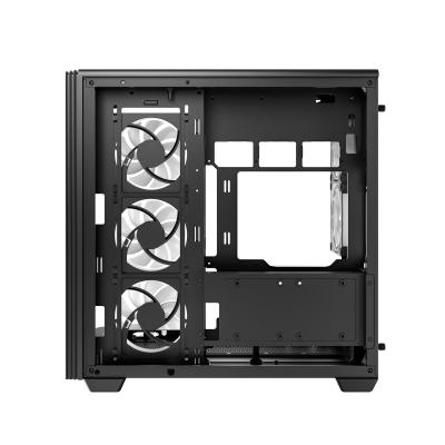 Kasë DeepCool CG590U 5F / Mid-Tower ATX / Xham Panoramik i Lakuar / 5x120mm ARGB / USB Type-C – Zezë 2