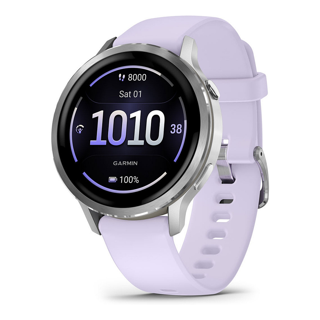 Orë e mençur Garmin Venu 4 Silicone Band / 41mm - Gri / Argjend / Vjollcë