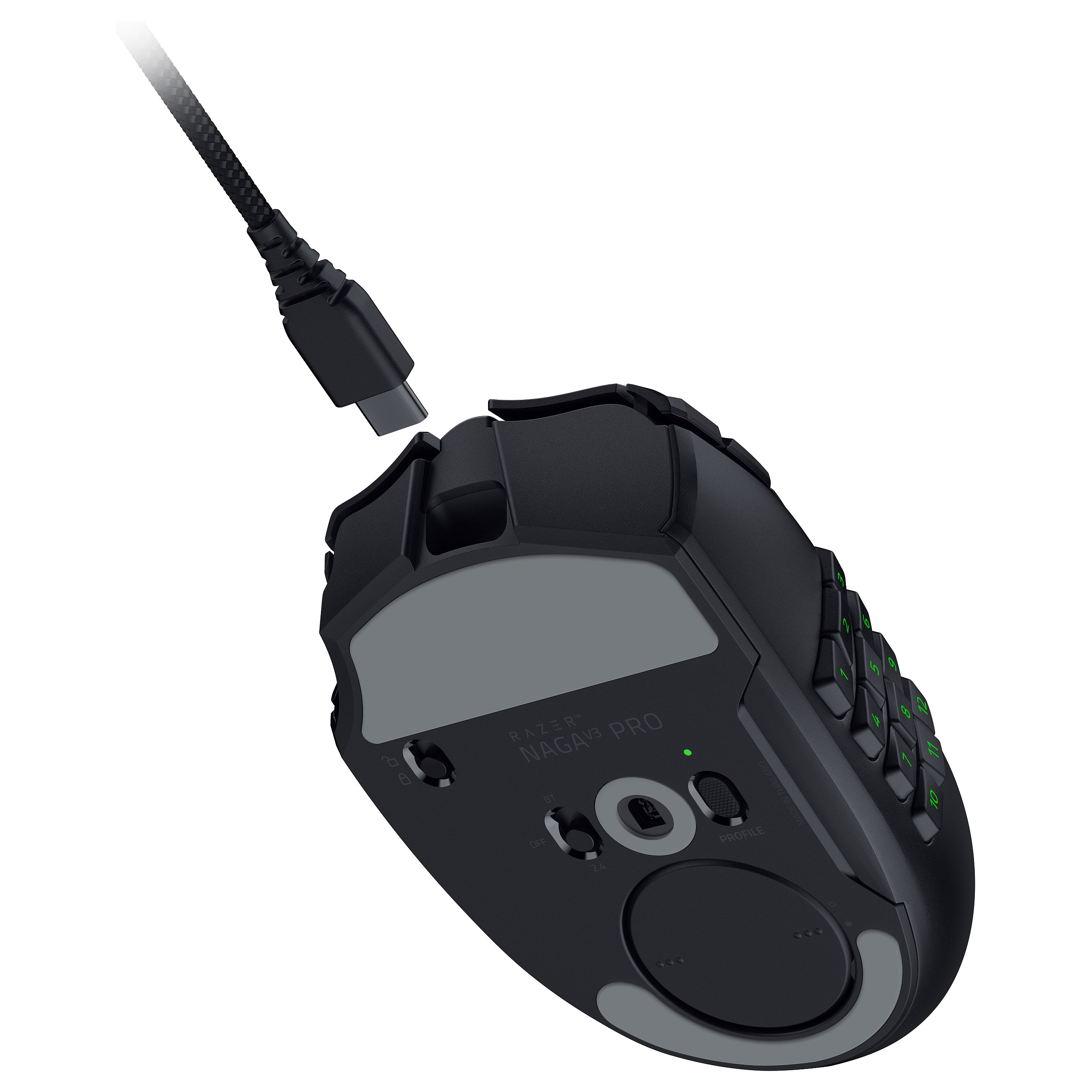 Maus Gaming pa Kabllo Razer Naga V3 Pro, Wireless 2.4GHz + Bluetooth, 50000 DPI, 23 Butona, RGB - Zezë 8