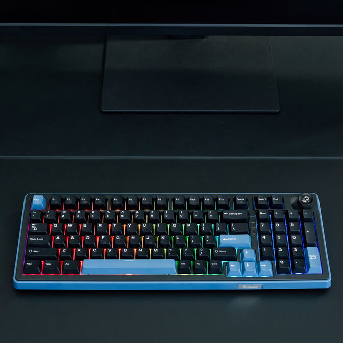 Tastierë Gaming Ducky OK-M 98 / 98% / Mekanike / KTT Baby Blue / Hot-Swap / Wired&Wireless / RGB / USB-C / Bluetooth + 2.4 GHz - Zezë 5