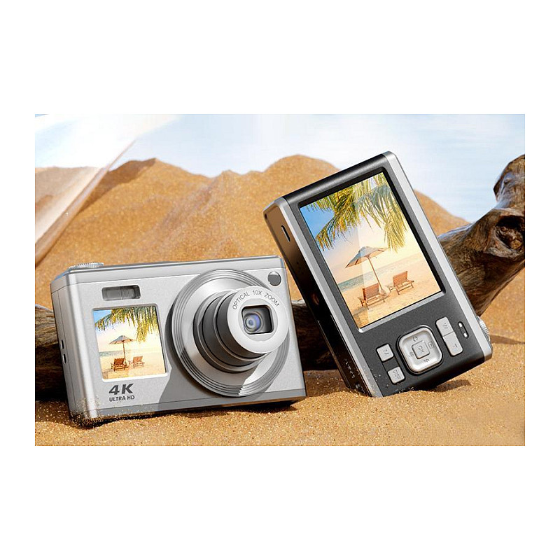 Kamerë digjitale Rollei Compactline 10x / 60MP / 10x Optical Zoom / 4K / Dual Display - Gri/Argjend 4