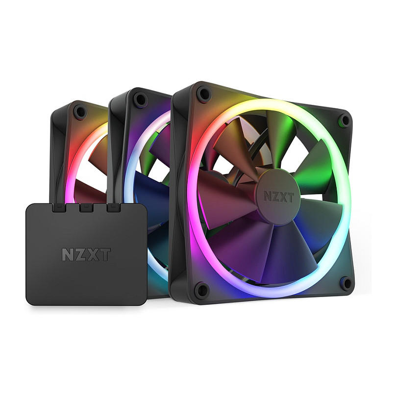 Ftohës për Kasë NZXT F120 / 120mm / 500-1800 RPM / PWM / RGB / 3-Pack – Zezë