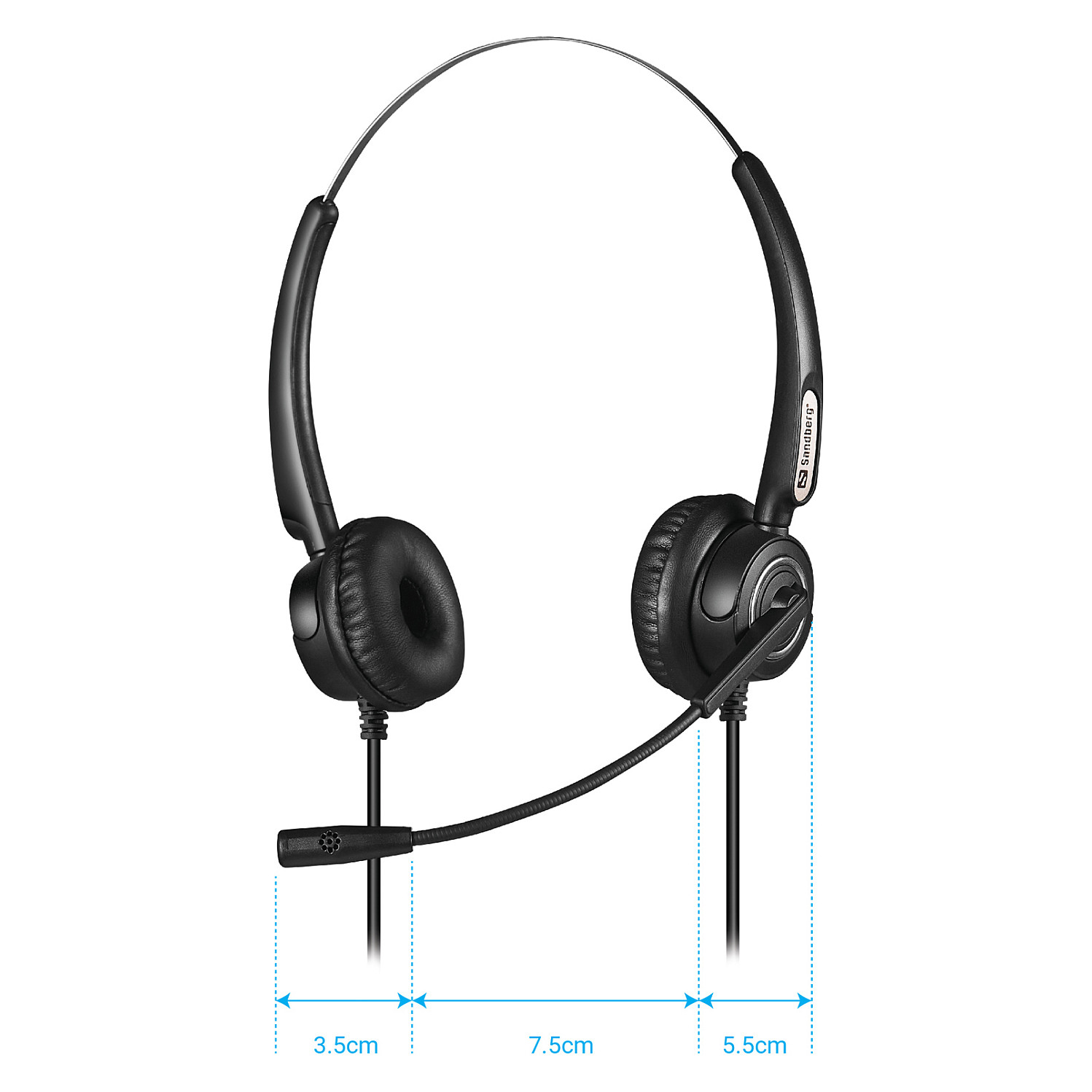 Kufje me kabllo Sandberg USB Office Headset Pro Stereo / USB-A / 30mm / Mikrofon - Zezë 4