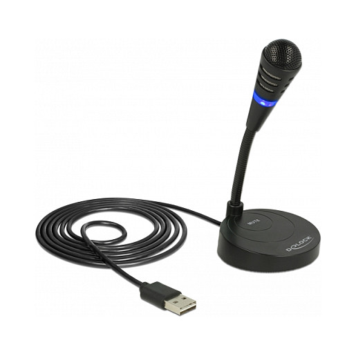 Mikrofon Delock USB Desktop Condenser / Stand Base + Touch‑Mute Button - Zezë thumbnail 2