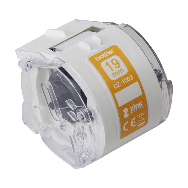 Rrotull Etiketash Brother CZ-1003, 19 mm × 5 m, Printim me Ngjyra ZINK 2