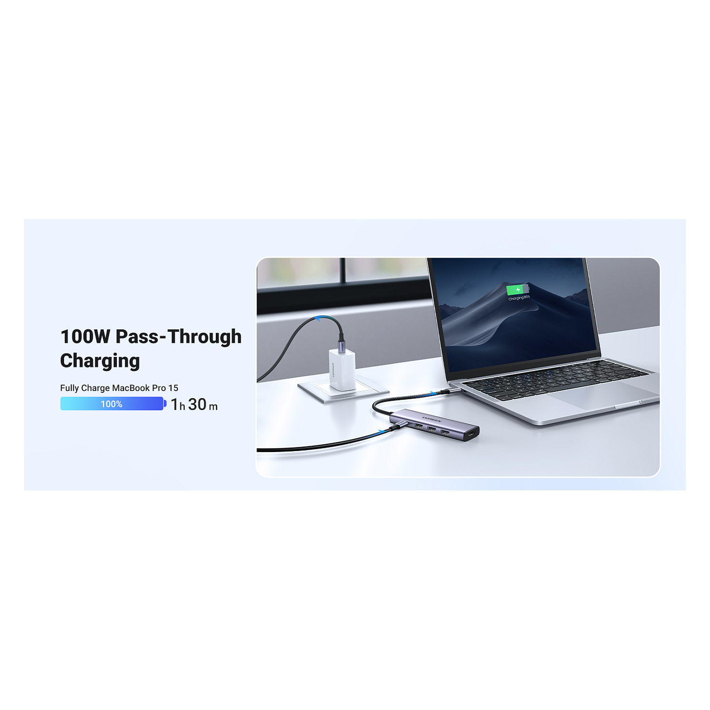 Hub USB-C UGREEN 20956A, 6-port, 3x USB-A 3.0, HDMI 4K 30Hz, SD/TF, 5Gbps - Argjend 9
