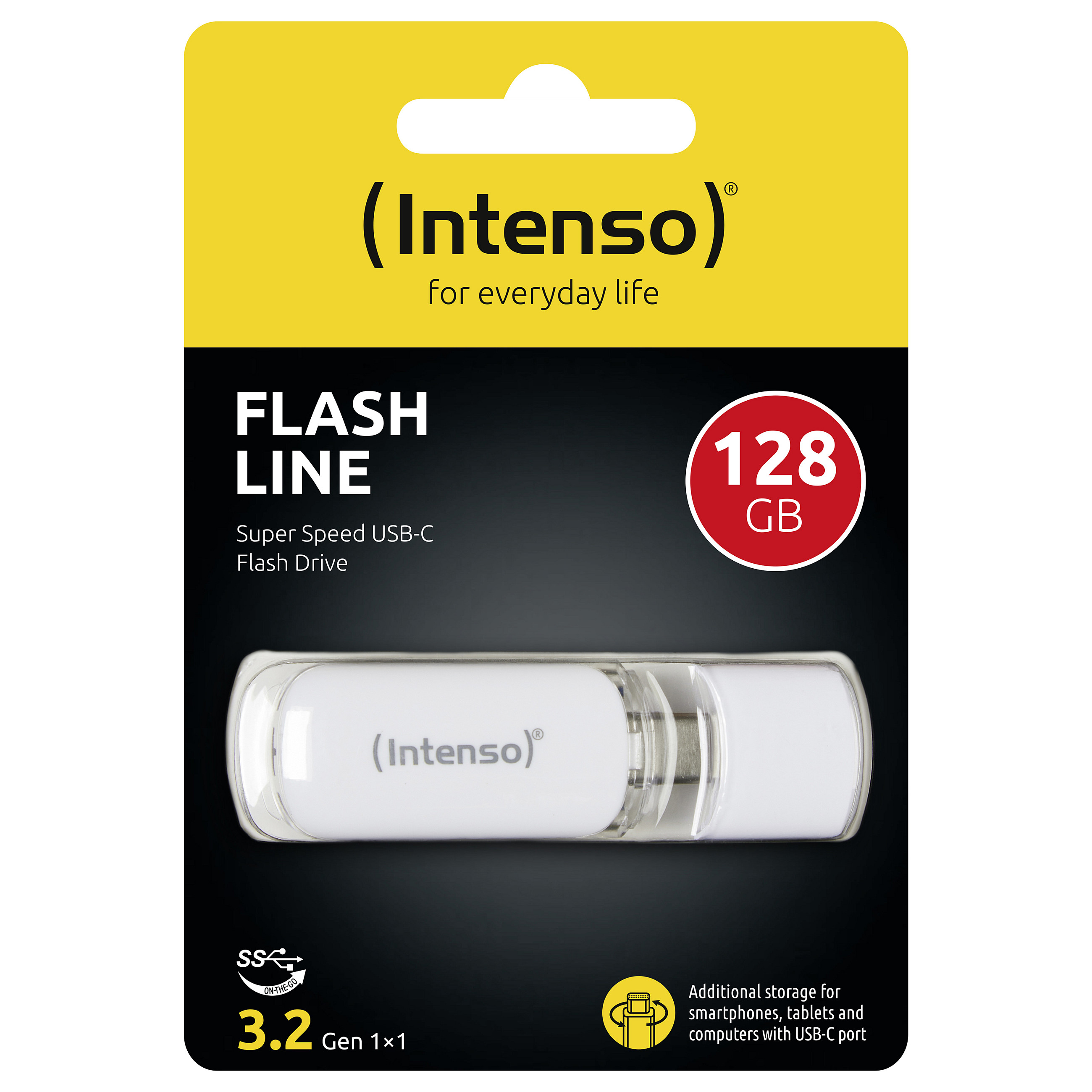USB Flash Drive STICK Intenso Flash Line 128 GB - e bardhë thumbnail 5