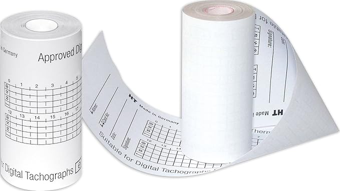 Letër për Tahograf HAUG 3104 / Termike / 57 mm × 8 m / 3 Rrotulla / Për Tahografë Digjitalë - Bardhë 3