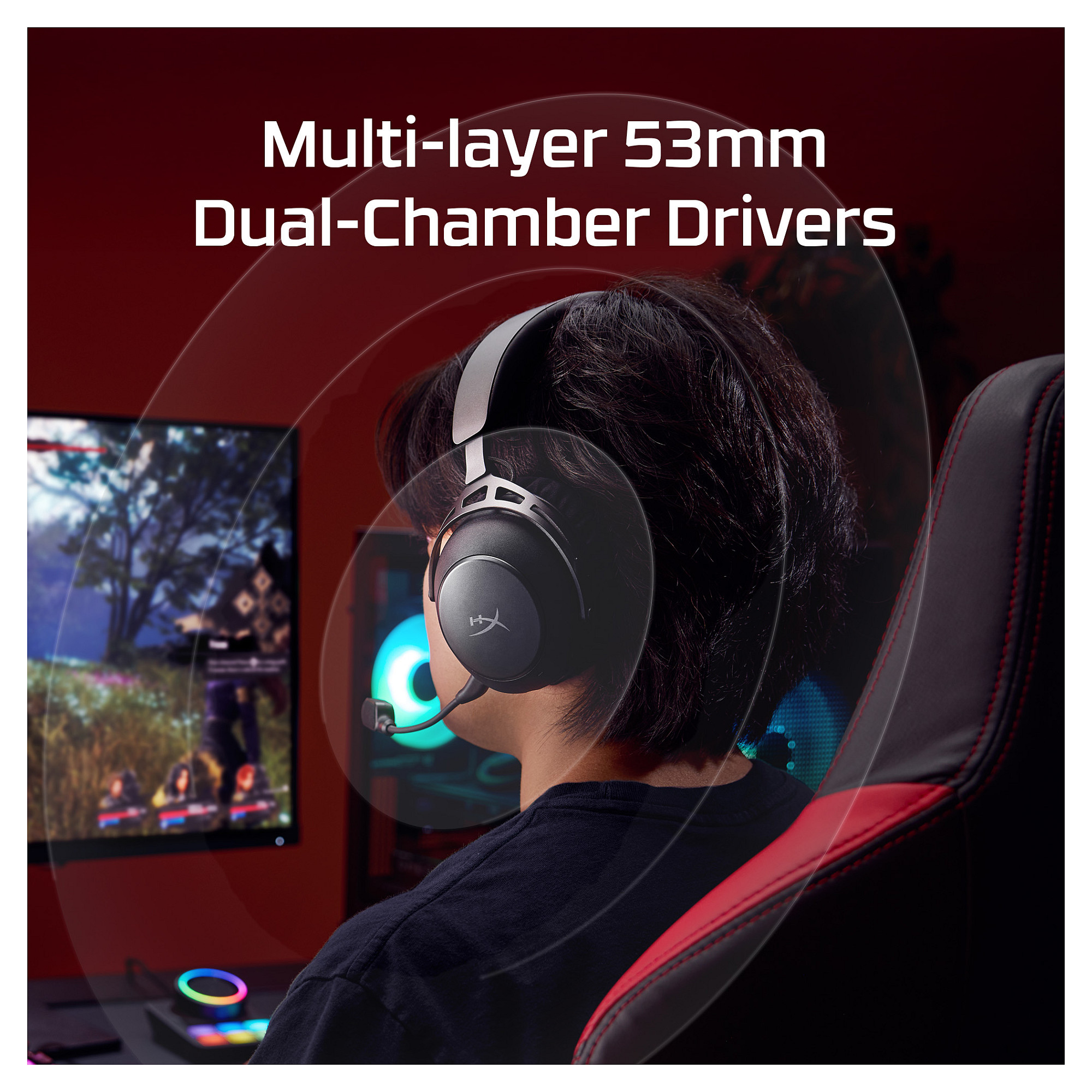 Kufje Gaming HyperX Cloud Alpha 2 / Wireless / 2.4GHz & Bluetooth 5.2 / 53mm / 250 orë / RGB Base Station - Zezë 7
