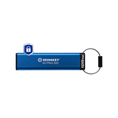USB Flash Drive / Kingston / IronKey Keypad 200 / 128GB / Blu