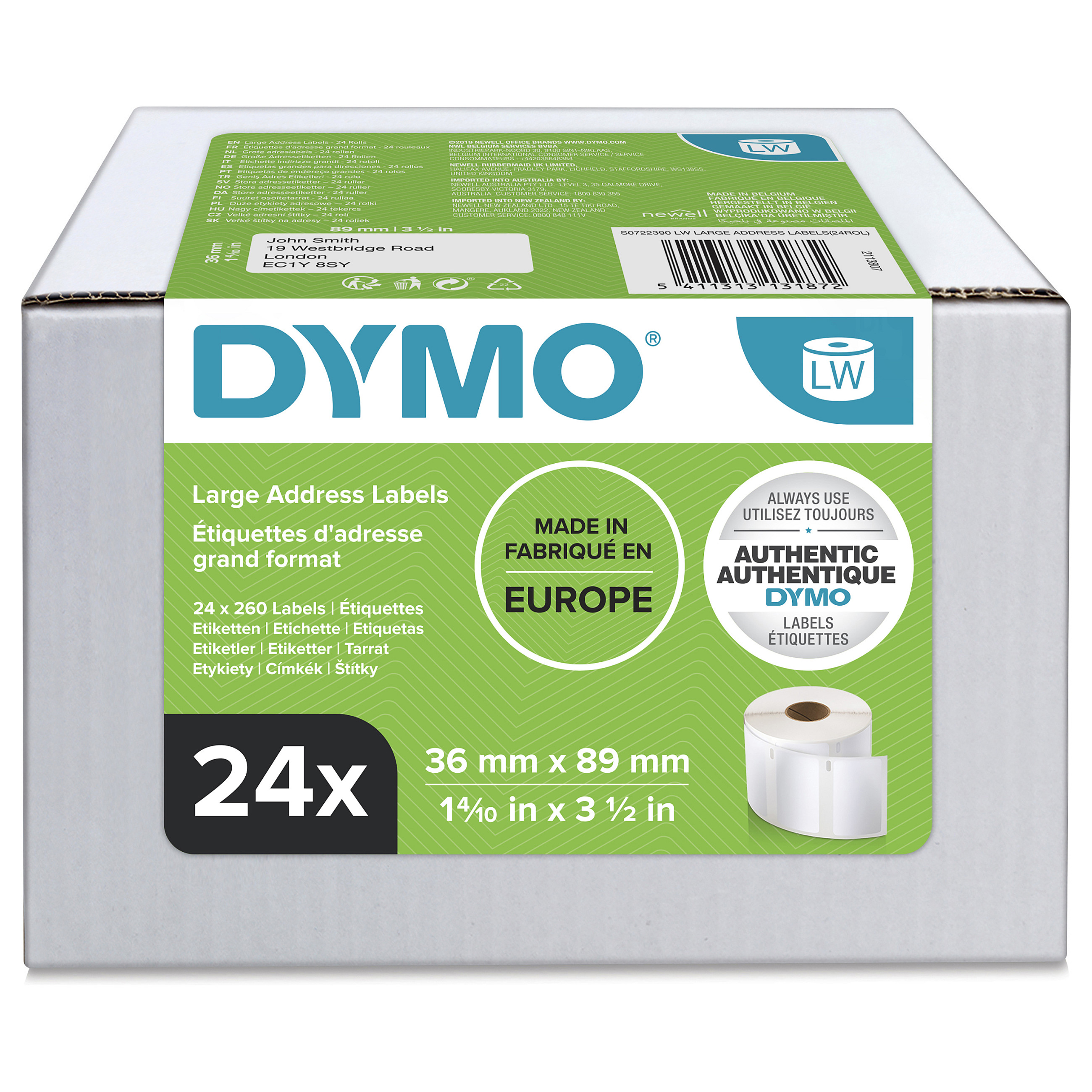 DYMO LetraTag S0721620 / 91202 / Shirit Etiketash Plastik / 12mm × 4m / E Verdhe / Shkrim i Zi 5