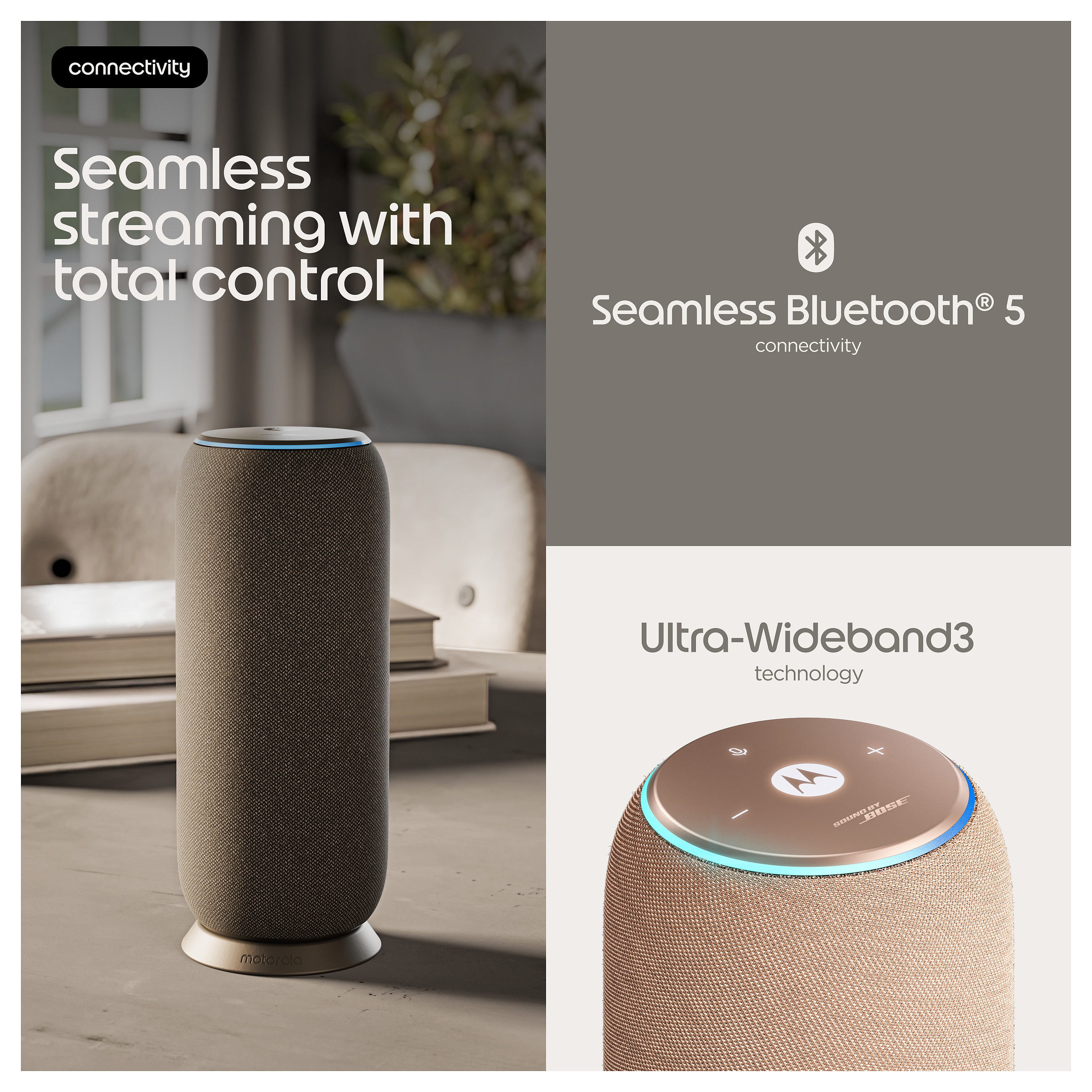 Altoparlant Motorola Moto Sound Flow, 30W, Sound by Bose, Wi-Fi 5, Bluetooth 5.0, IP67, 12 orë - Kafe 6