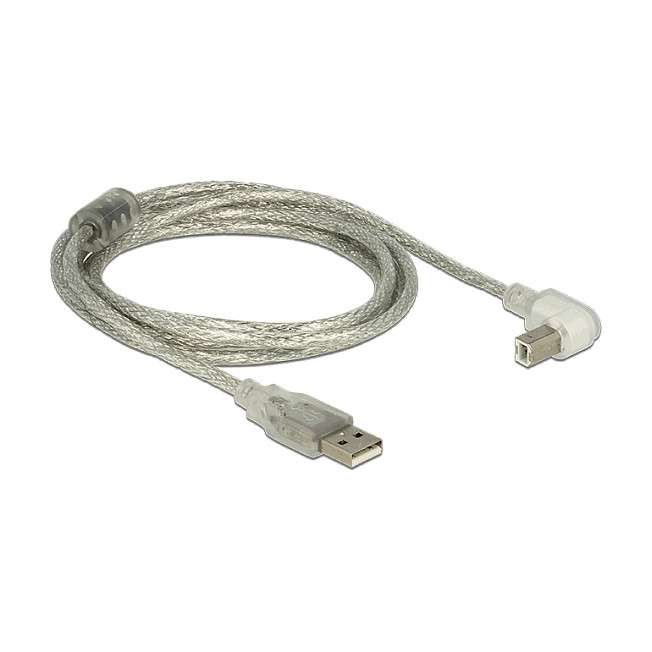 Kabllo USB DeLOCK 84814, USB-A në USB-B, 2 m, USB 2.0, këndore – Transparente 2
