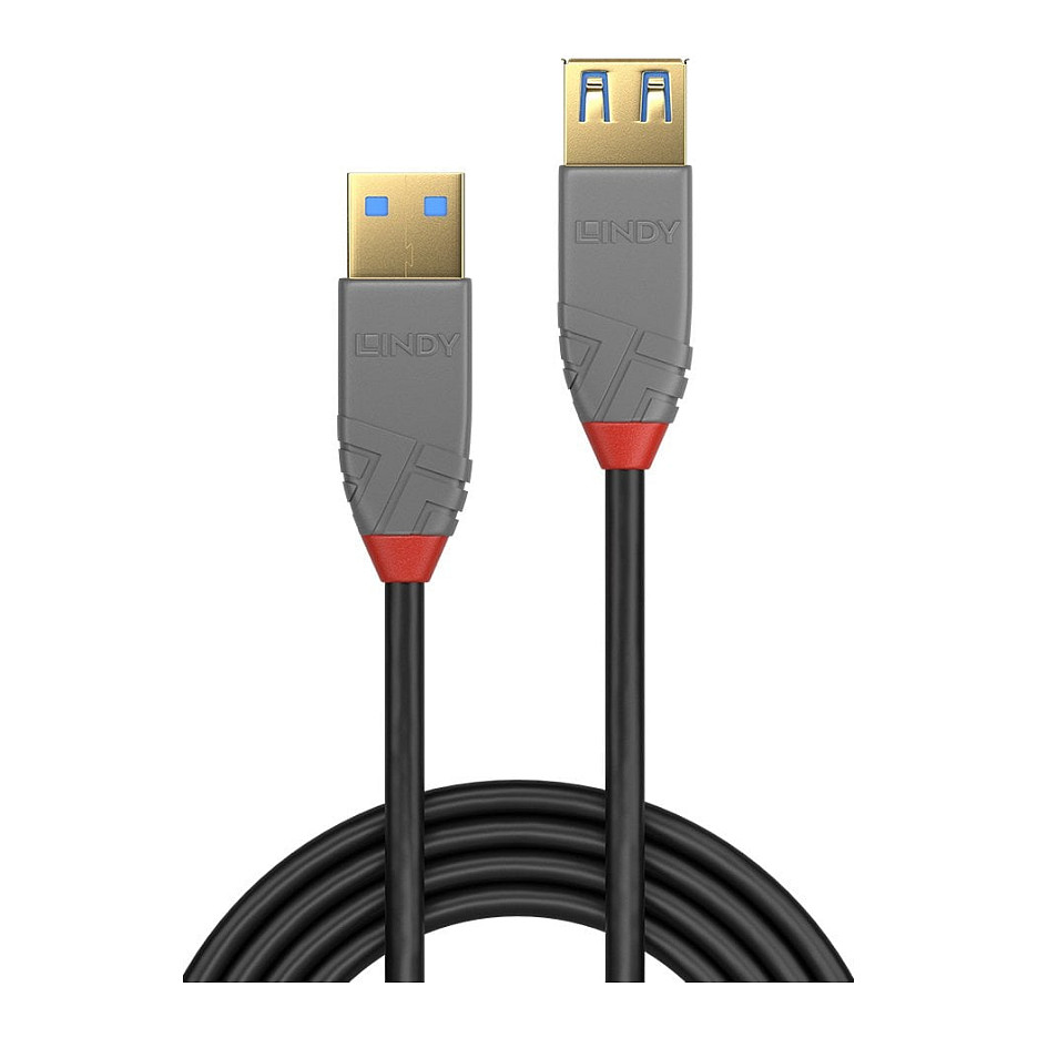 Kabllo USB LINDY 36761, USB 3.2 Gen 1, USB-A Mashkull në USB-A Femër, 5Gbps, 1m - Zezë 2