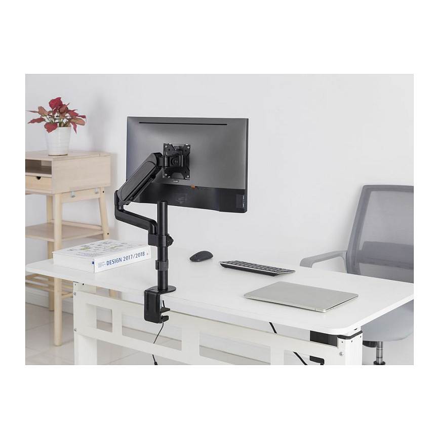 Mbajtëse për Monitor Equip 650132 / 1 Monitor / 17–32" / deri 9kg / VESA 75x75 & 100x100 / Gas Spring / Rotacion 360° - Zezë 6