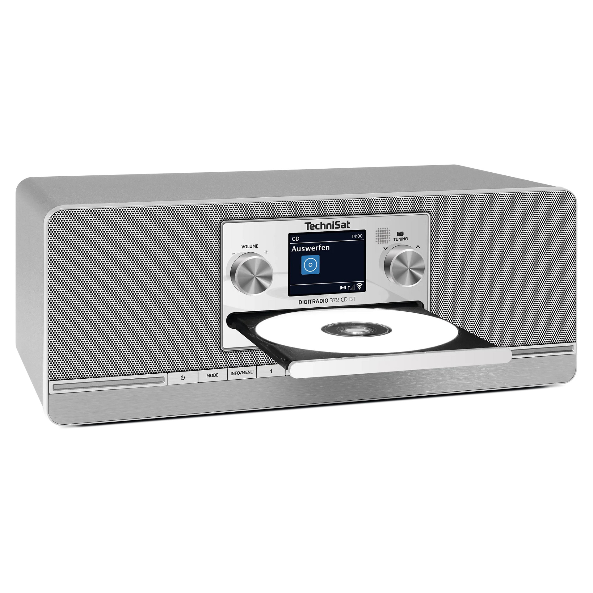Radio digjitale TechniSat DIGITRADIO 372 CD BT, DAB+, FM, CD dhe MP3, Bluetooth 5.0, USB, ekran TFT me ngjyra 2.4", 2 × 5 W RMS - Antracit, Argjend 6