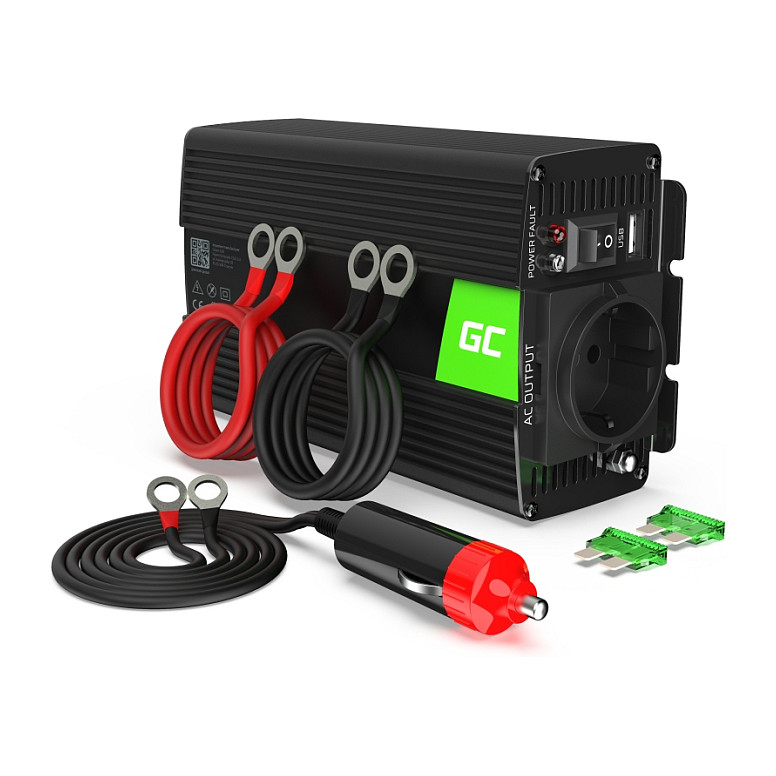 Inverter Green Cell INV02DE, 24 V, për automjet - Zezë