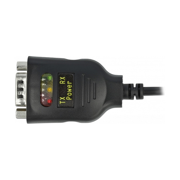 Kabllo USB DeLOCK 64038 / USB Type-C në Serial RS-232 / DB9 / FTDI / 460.8 Kbps / 15 cm - Zezë 3