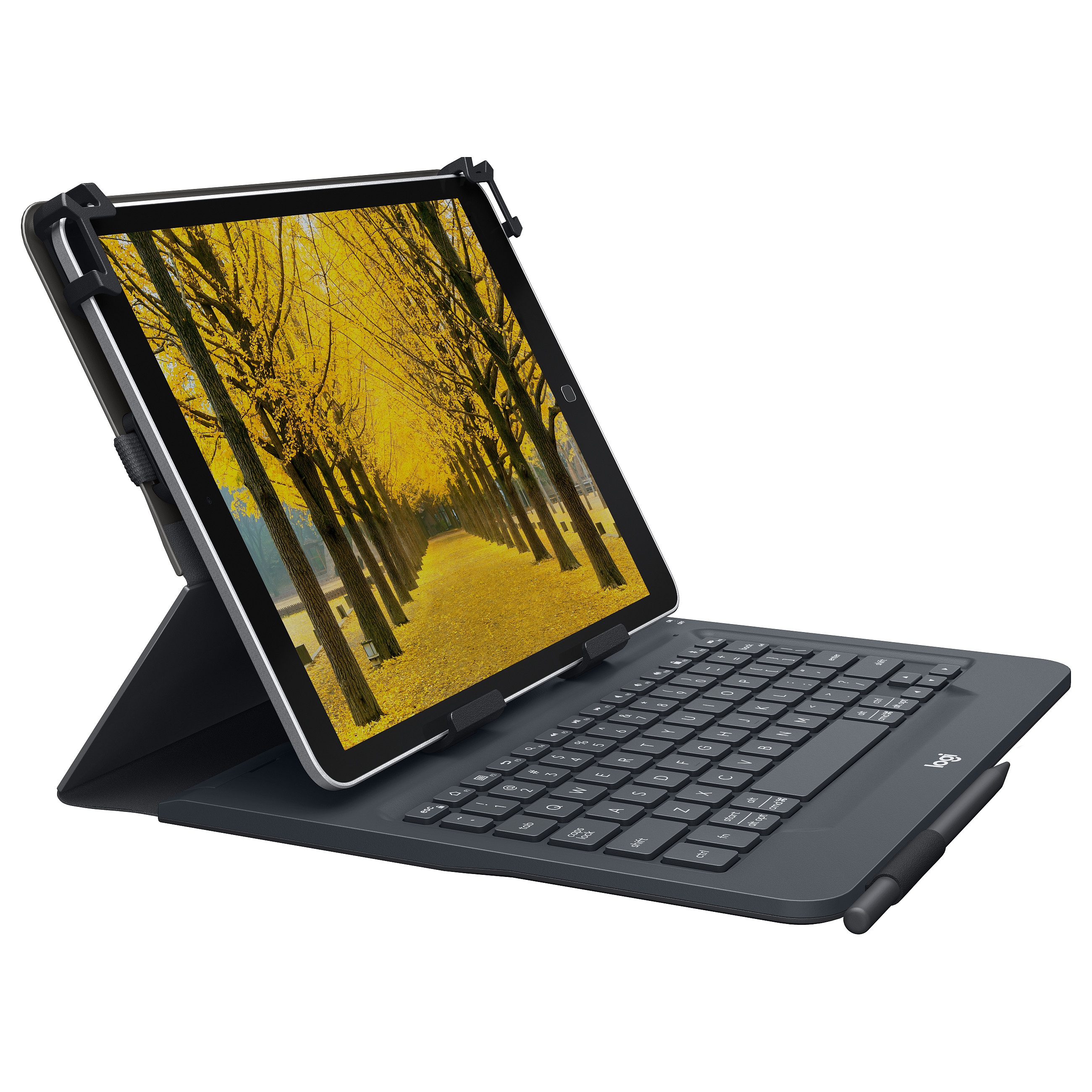 Tastierë për Tabletë Logitech Universal Folio / 9–10" / Bluetooth 3.0 / AZERTY (FR) / 78 Taste / 4-Pikësh Grip / Mbajtëse Stilolapsi – Zezë 2