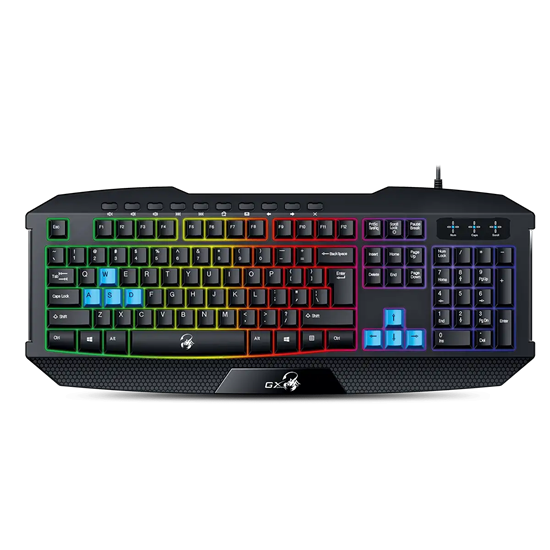 Tastierë Gaming Genius Scorpion K215 / Wired / USB / RGB Backlight (7 Colors) / Spill-Resistant / Full-Size – Zezë