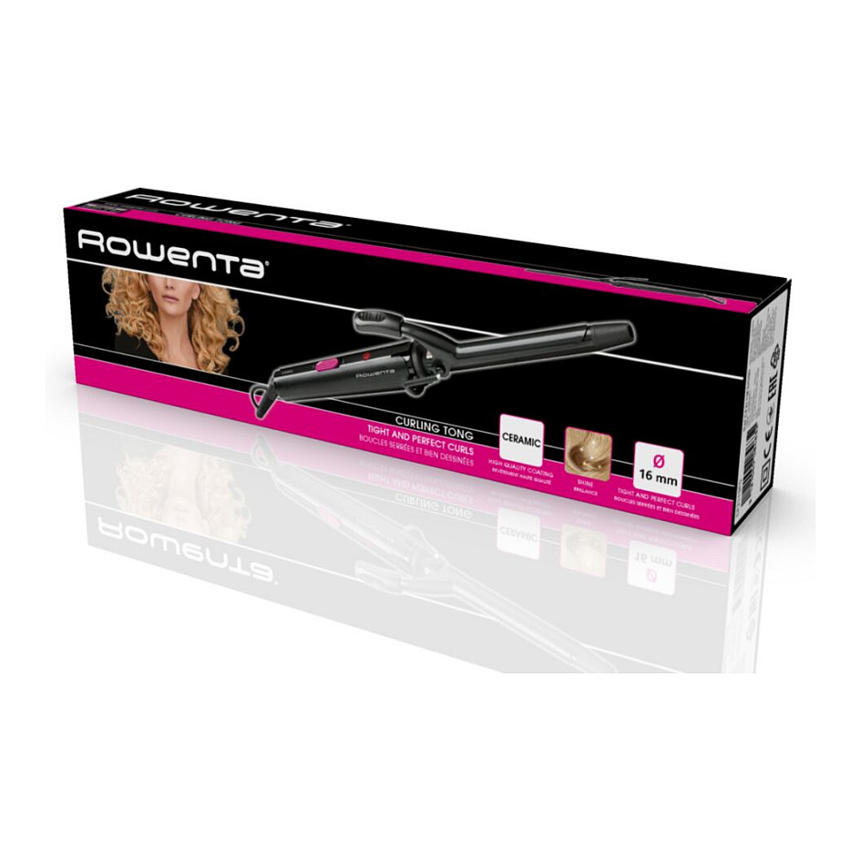 Stiluese për Flokë për Kaçurrela Rowenta CF2119, 25W, 16mm, Veshje Qeramike, 180°C, Kabllo 1.8m - Zezë 7