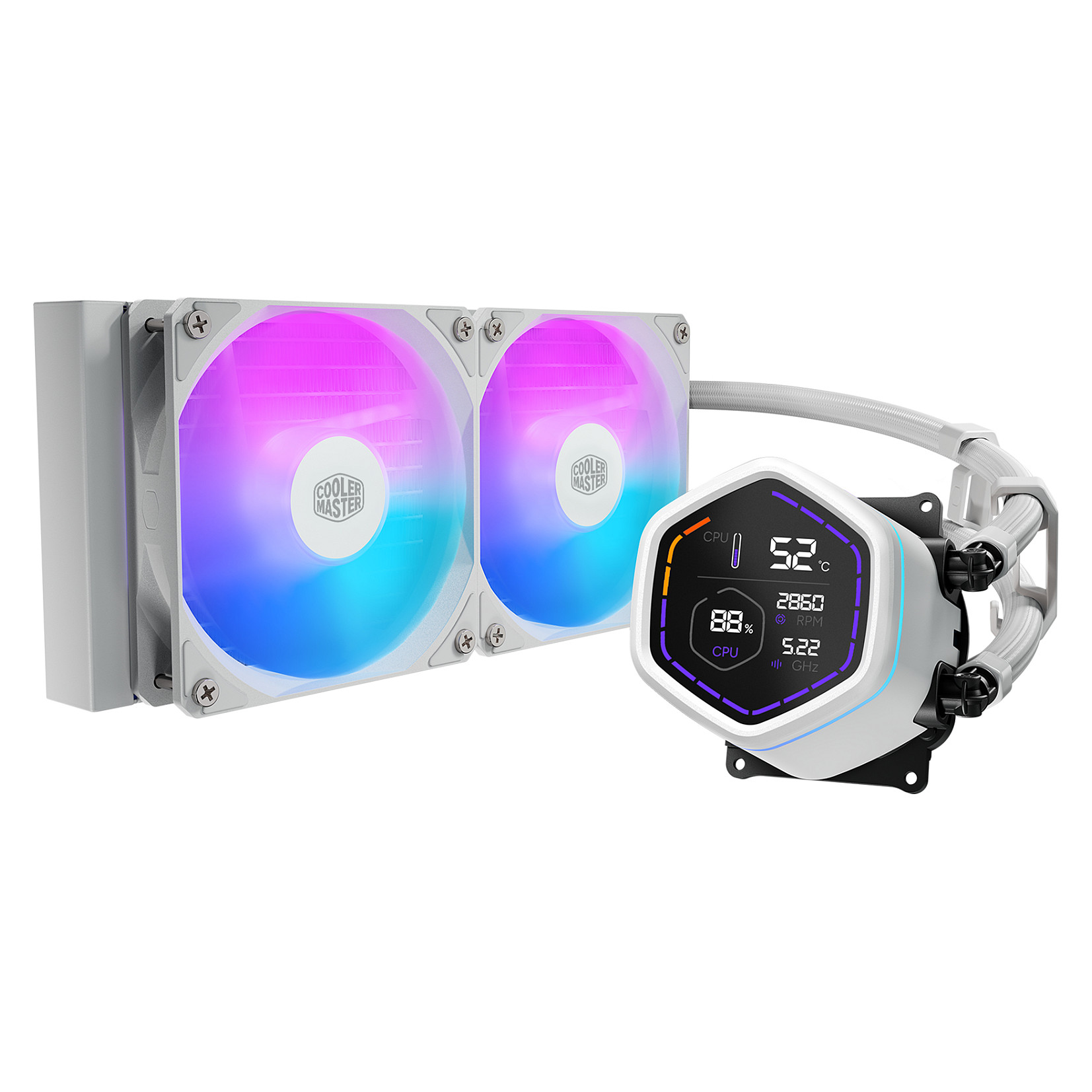 Ftohës për Procesor Cooler Master MasterLiquid Core Nex Digital / 240mm / AIO / RGB / Digital Display - Zezë