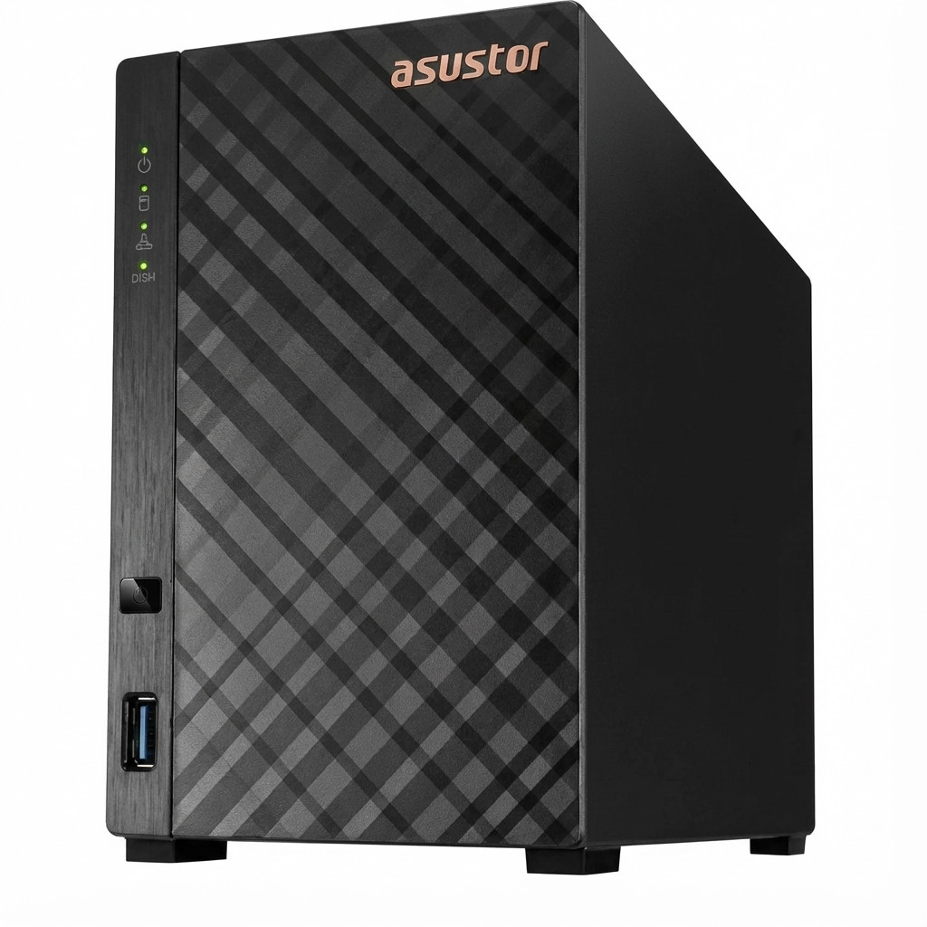 ASUSTOR Drivestor 2 Gen 2 AS1202T 2-Bay NAS Server – Realtek RTD1619B Quad-Core 1.7GHz, 1GB DDR4, 2.5GbE LAN, RAID 0/1, Diskless