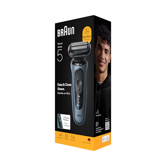 Makinë për Rroje Braun Series 5 / 52-A1000s / 3 Tehe Fleksibile / 2 Modalitete / Wet & Dry / 50 Minuta – Blu 2
