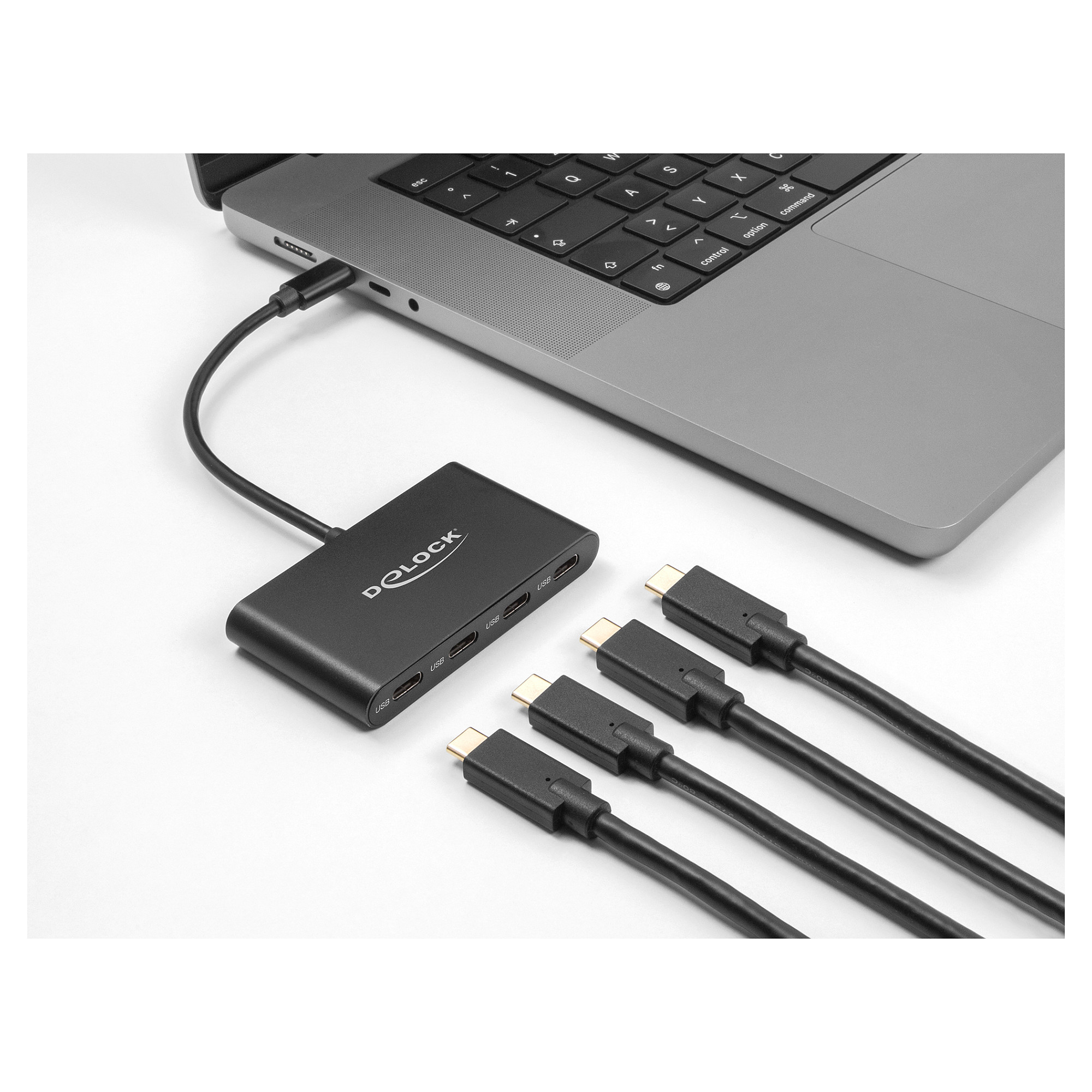 Hub USB DeLOCK 64129 / USB 3.2 Gen 2 / 1x USB-C + 4x USB-C / 10 Gbit/s / 0.15 m - Zezë 2