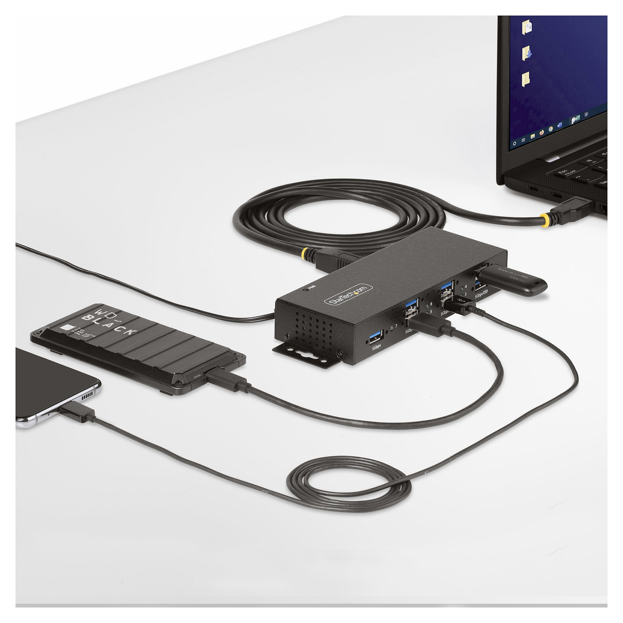 Hub StarTech 5G7AINDRM / 7x USB-A / 5Gbps / Managed – Zezë 7