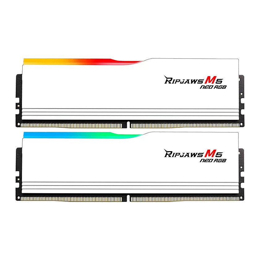 RAM Memorie DDR5 G.Skill Ripjaws M5 Neo RGB, 64GB, 2×32GB, DIMM, 6000MHz, CL32, 288-pin - Bardhë