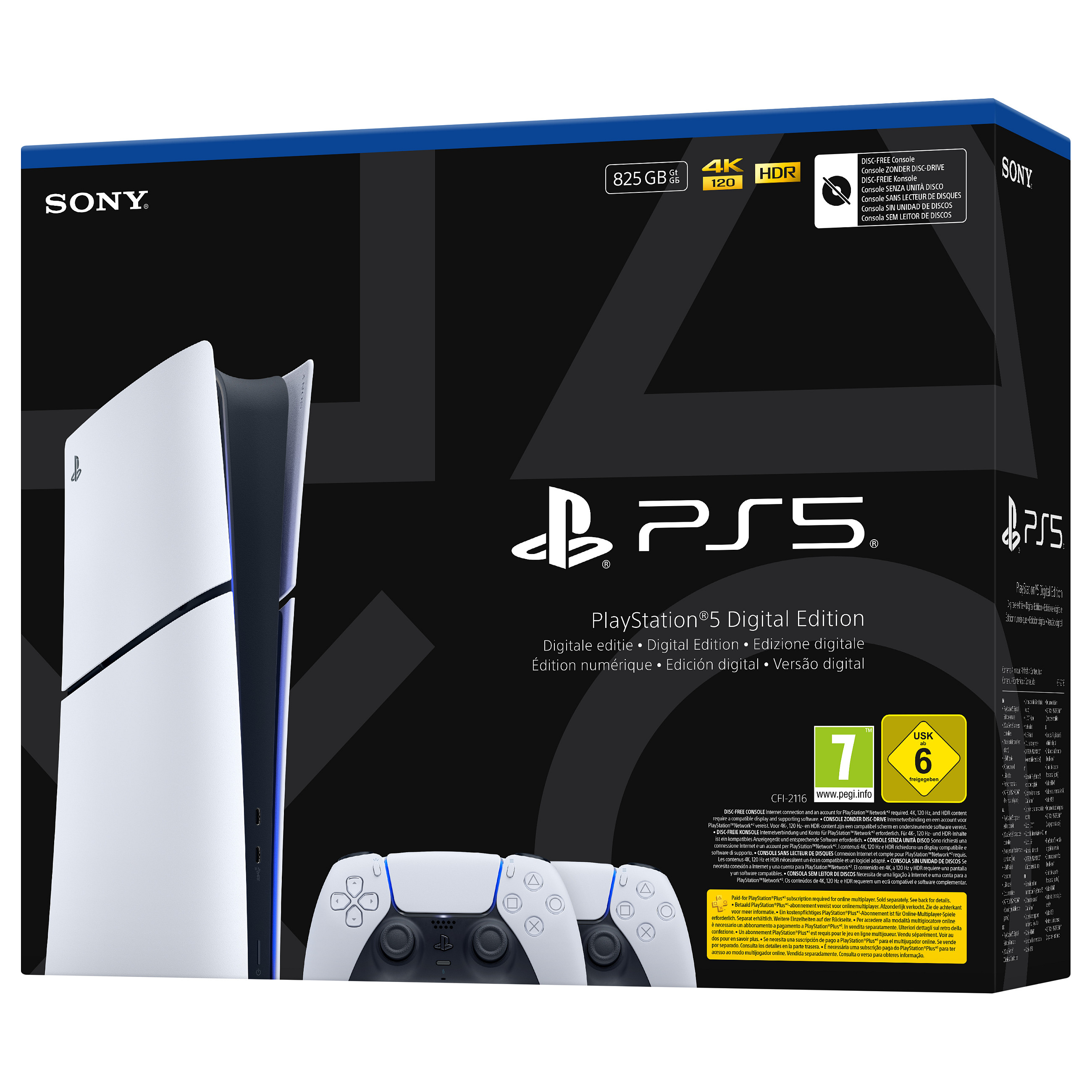 PS5 SONY Playstation 5 Slim Digital 825GB + 2 Controller / 825GB – Zezë/Bardhë 2