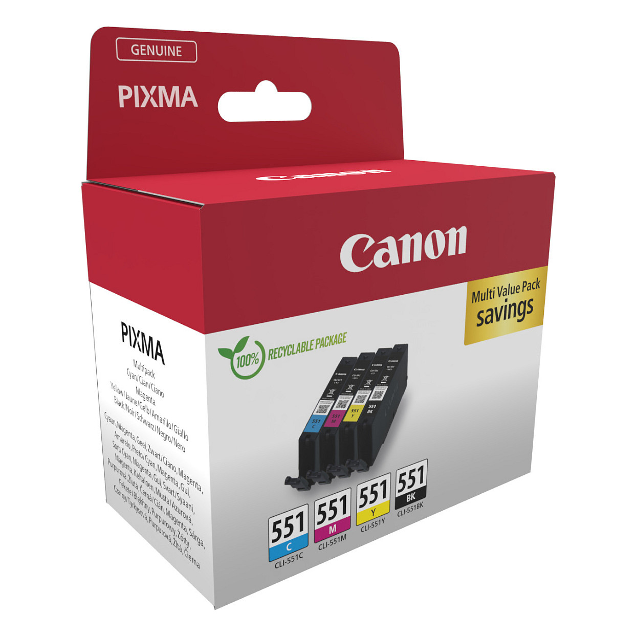 Toner Canon Tinte CLI-551 6509B015 4er Multipack (BKMCY) thumbnail 2