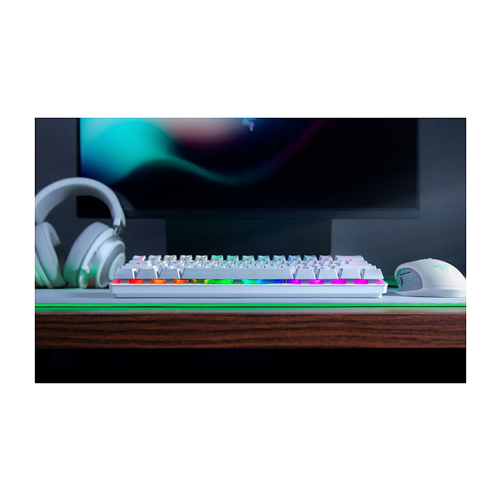 Tastierë Gaming Razer Huntsman Mini Mercury Edition / Red Switch / Wired / QWERTY / US Language – Bardhë thumbnail 3