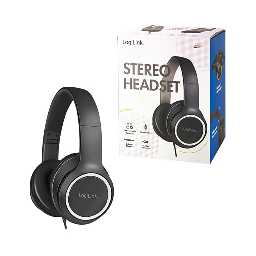 Kufje me kabllo LogiLink HS0053 / Stereo / Over-Ear / Mikrofon / 3.5 mm / 1.2 m – Zezë 10