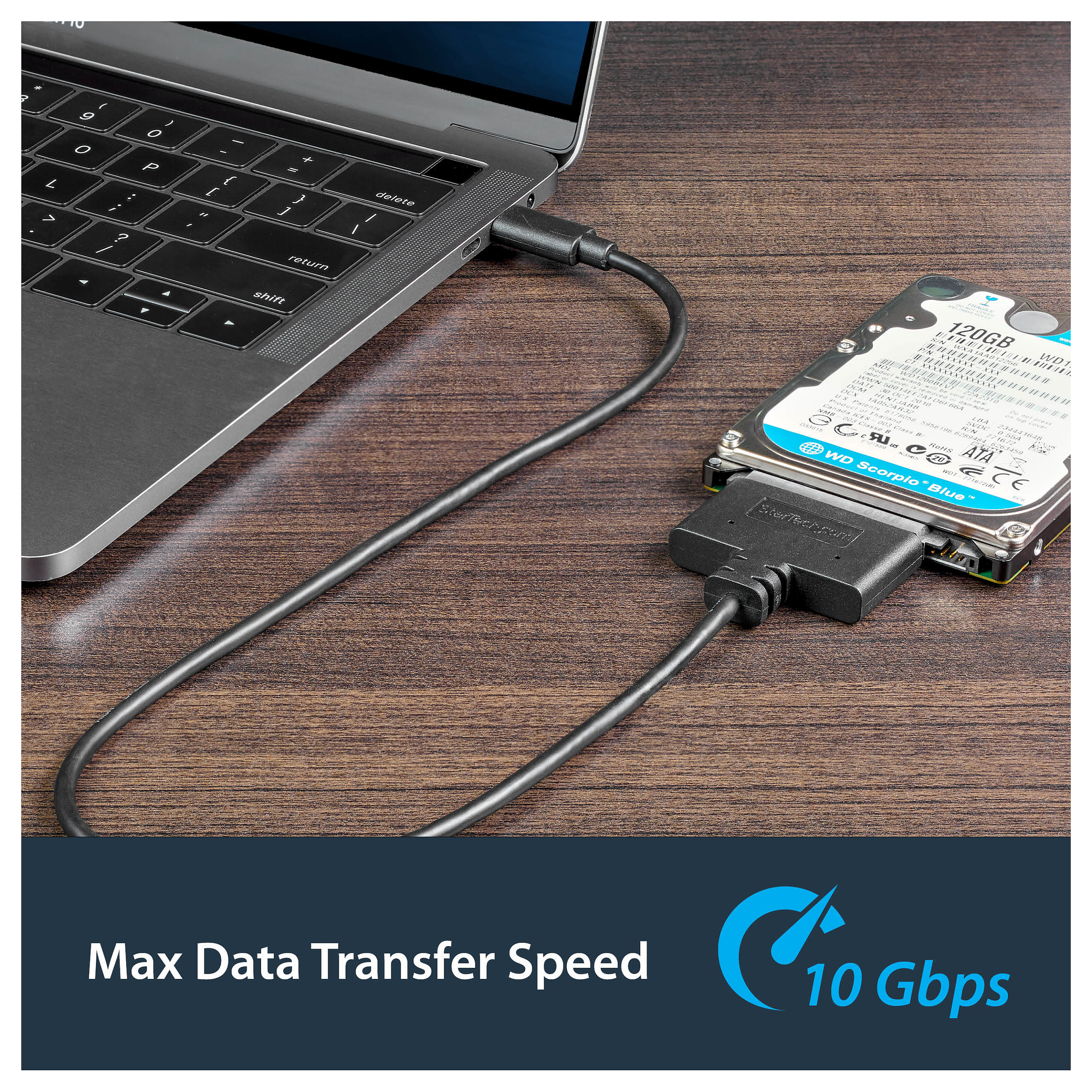 Adapter StarTech.com USB31CSAT3CB, USB 3.2 Gen 2, USB-C në SATA, për SSD/HDD 2,5", 10Gbps, 0,5m - Zezë 8
