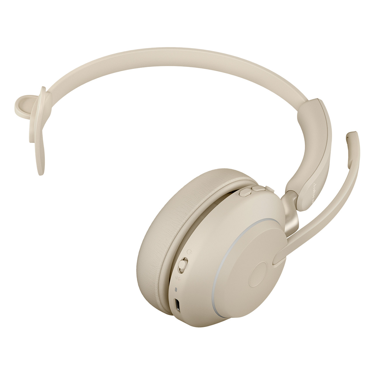 Kufje pa kabllo Jabra Evolve2 65 Mono UC, Bluetooth, USB-C, Stacion karikimi, Link 380c, Rreze 30 m - Bezhë 4