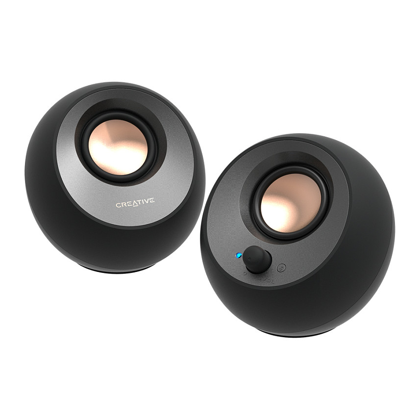 Altoparlantë Creative Labs Pebble V3, 2.0, 8W RMS, 16W Peak, Bluetooth 5.0, USB-C, AUX - Zezë 2