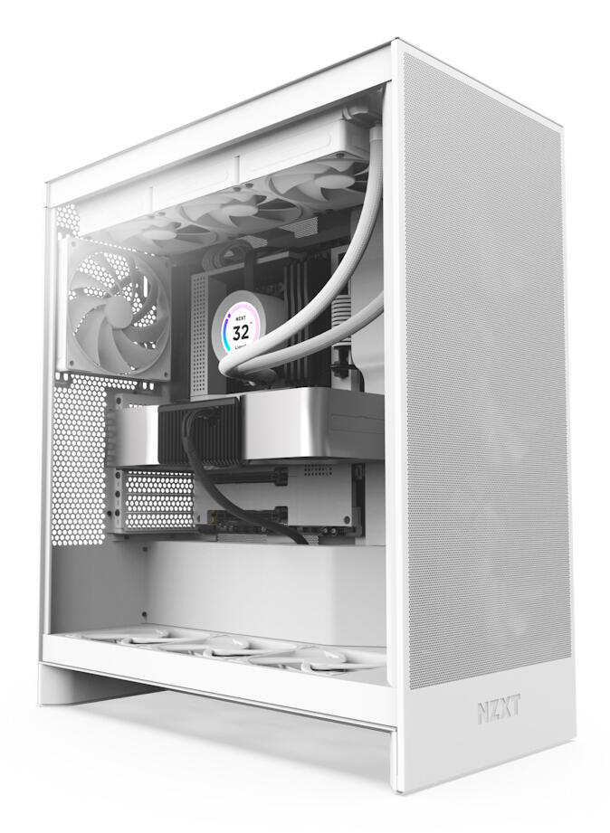 Kasë PC NZXT H7 Flow / Mid Tower / E-ATX / 3x 120mm Fan / Tempered Glass – Bardhë