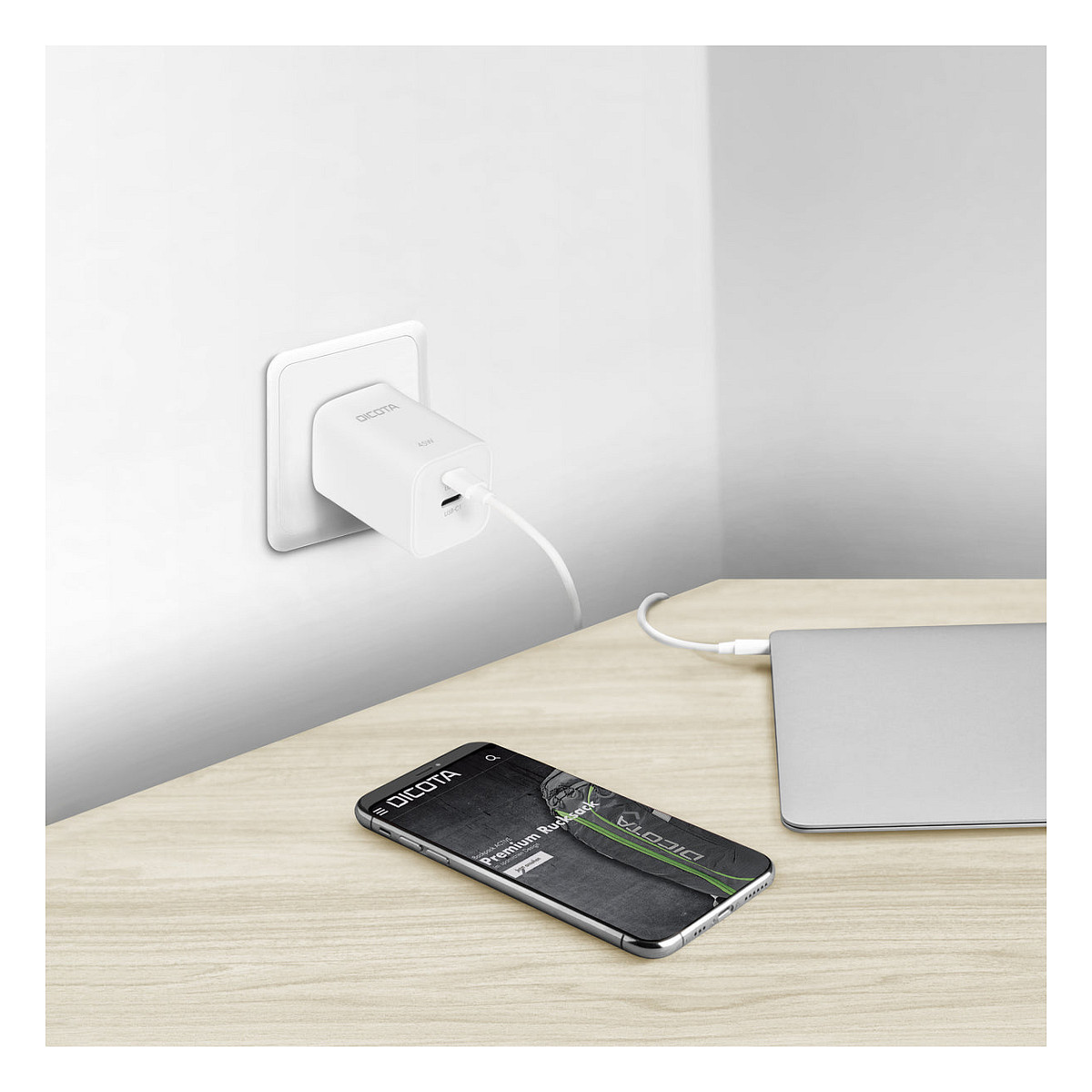 Adapter DICOTA D32182, 2x USB-C, 45W, GaN, Power Delivery 3.0, EU - Bardhë 7